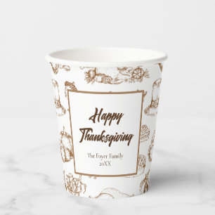 Classic Vintage Thanksgiving Minimalist Rustic  Paper Cups