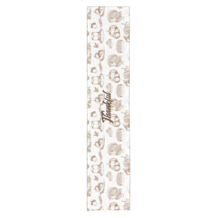 Classic Vintage Thanksgiving Minimalist Rustic Short Table Runner