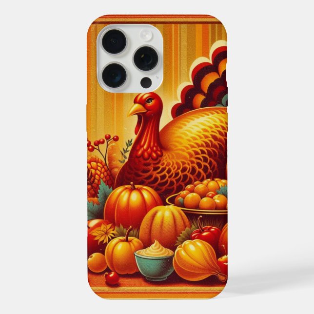 classic/vintage Thanksgiving Turkey iPhone Case (Back)