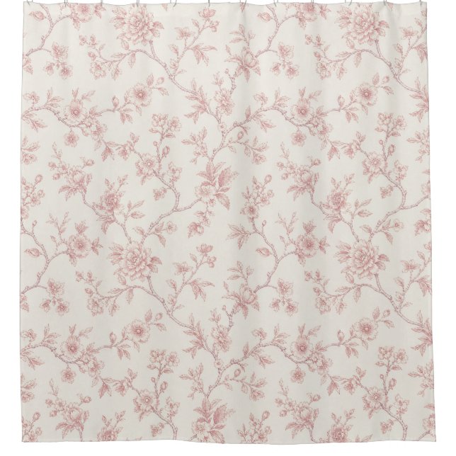 Classic Vintage Toile Floral Pattern Red (Front)