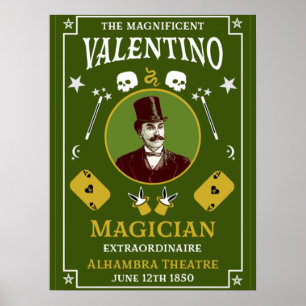 Classic vintage victorian magic Illusionist   Poster