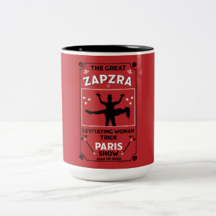 Classic vintage victorian Magic Show  Two-Tone Coffee Mug