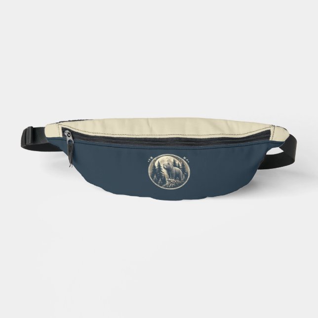 Classic/vintage wilderness bear fanny pack (Front)