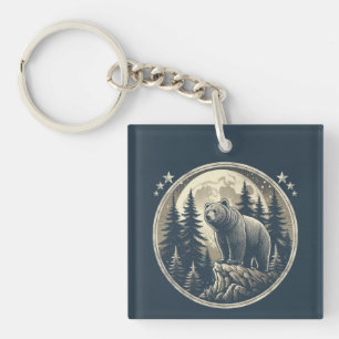 Classic/vintage wilderness bear keychain