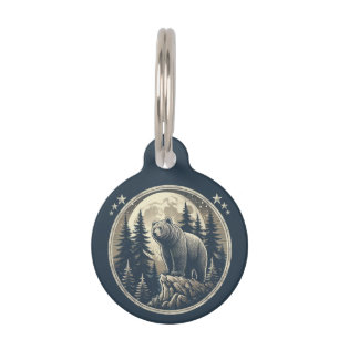 Classic/vintage wilderness bear pet tag