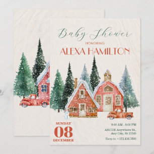 Classic Vintage winter wonderland baby shower Invitation