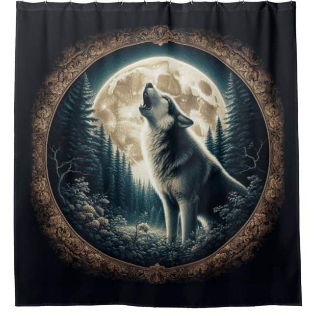 Classic, vintage wolf & moon  (Front)