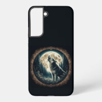Classic, vintage wolf & moon
