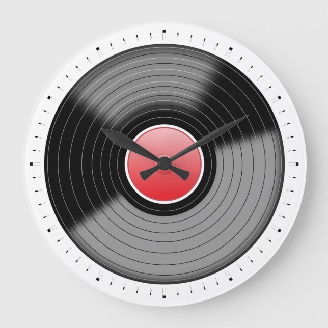 Classic Vinyl Record Turntable LP Wall Clock (Front)