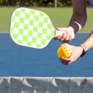 Classic visual lime checkerboard pickleball paddle