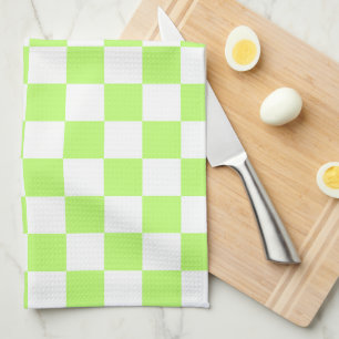 Classic visual lime chequerboard  kitchen towel