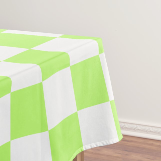 Classic visual lime chequerboard  tablecloth (In Situ)