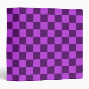 Classic visual magenta checkerboard  3 ring binder