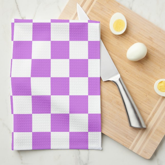 Classic visual magenta checkerboard  kitchen towel (Quarter Fold)