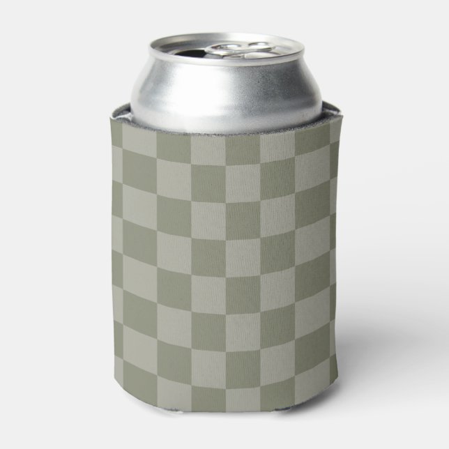 Classic visual magenta chequerboard  can cooler (Can Front)