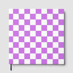 Classic visual magenta chequerboard guest book