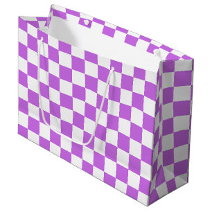 Classic visual magenta chequerboard large gift bag