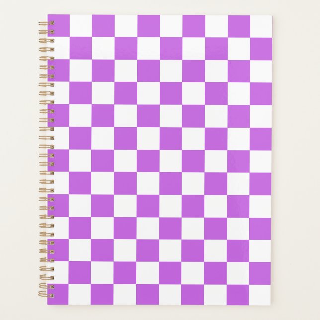 Classic visual magenta chequerboard  planner (Front)