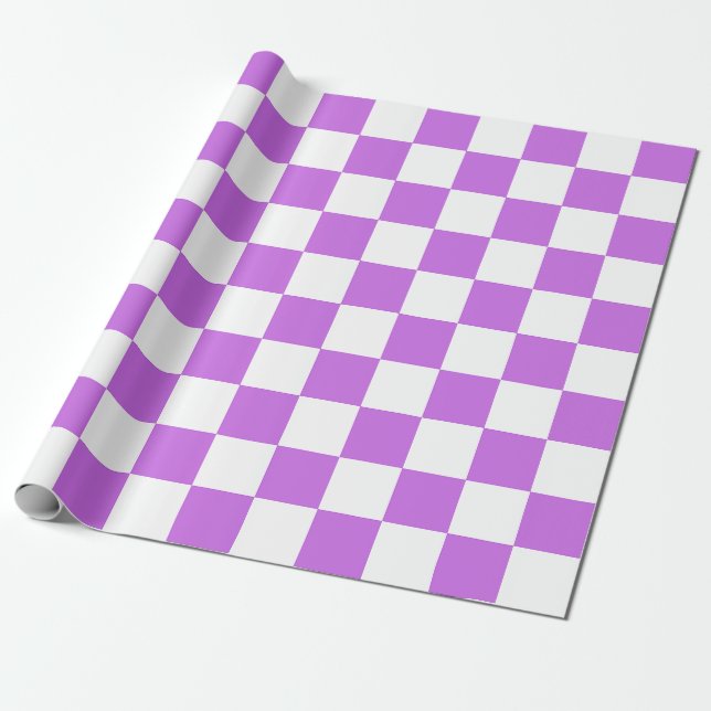 Classic visual magenta chequerboard  wrapping paper (Unrolled)