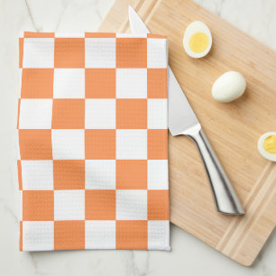 Classic visual orange chequerboard kitchen towel