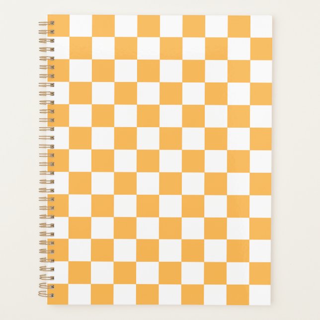 Classic visual peach checkerboard  planner (Front)