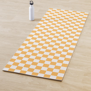 Classic visual peach checkerboard yoga mat