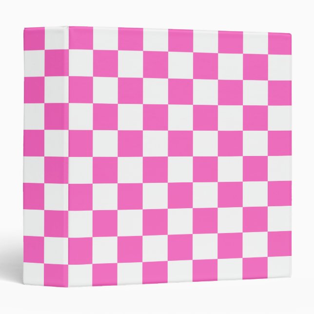 Classic visual pink checkerboard  binder (Front/Spine)