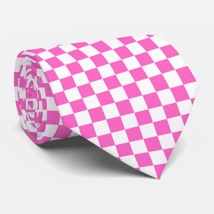 Classic visual pink chequerboard  tie