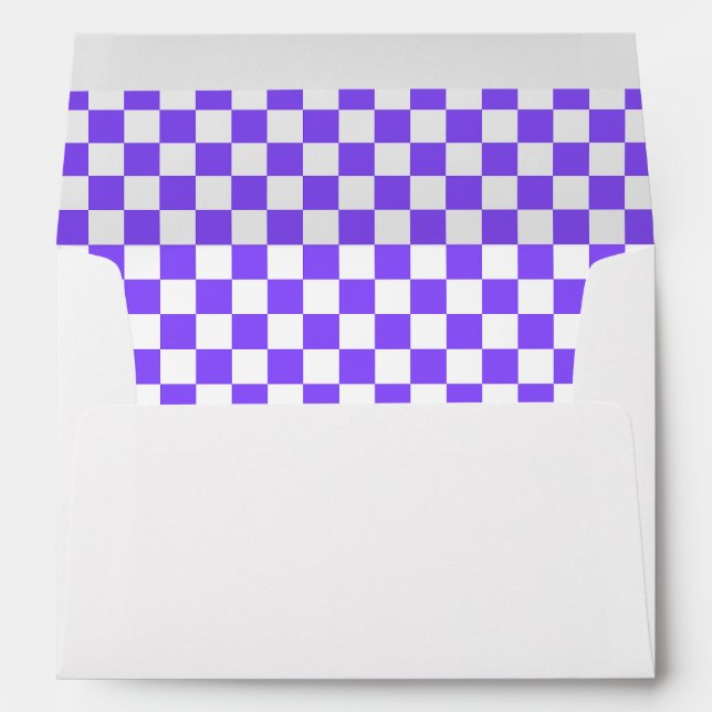 Classic visual purple chequerboard  envelope (Back (Bottom))