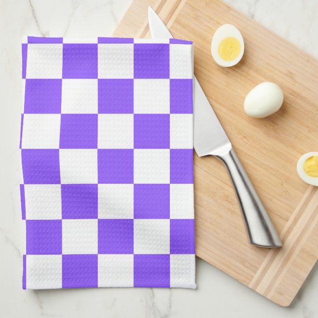 Classic visual purple chequerboard  kitchen towel (Quarter Fold)