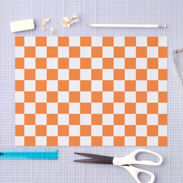 Classic visual salmon checkerboard  tissue paper (Craft)