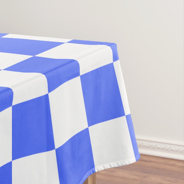 Classic visual sapphire chequerboard  tablecloth (In Situ)