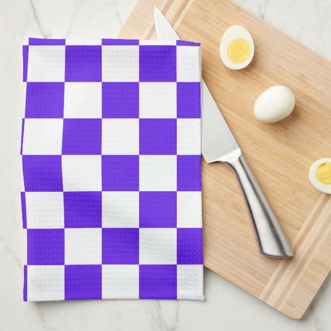 Classic visual violet chequerboard  kitchen towel (Quarter Fold)
