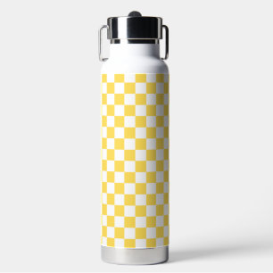 Classic visual yellow checkerboard  water bottle