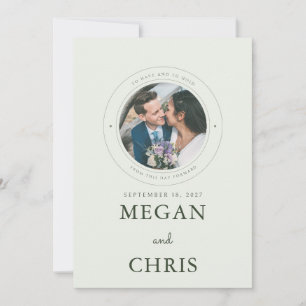Classic Vow Circle Photo Wedding Invitation