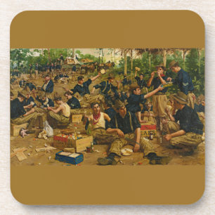 Classic war painting for first Christmas Coaster