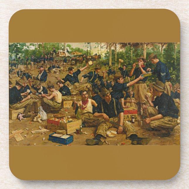 Classic war painting for first Christmas Coaster (Front)