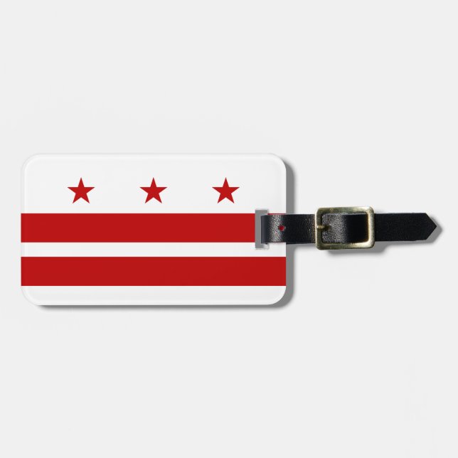 Classic Washington D.C. Flag Luggage Tag (Front Horizontal)