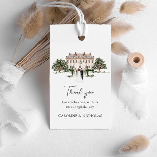 Classic Watercolor English Manor House Wedding Gift Tags