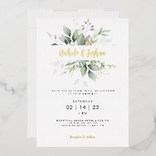 Classic Watercolor Eucalyptus Wedding Calligraphy