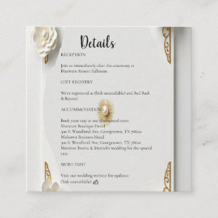 Classic watercolor, gold and frora frame enclosure card