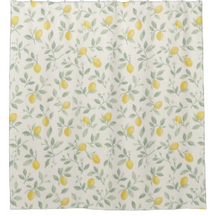 Classic Watercolor Lemon Pattern with Olive Leaves