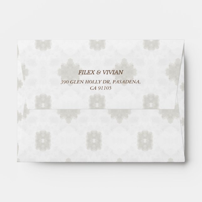 Classic watercolor pattern wedding envelope (Back (Top Flap))