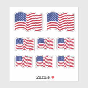 Classic Waving American Flag Stickers