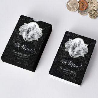 Classic We Eloped Photo Frame | Black Playing Cards
