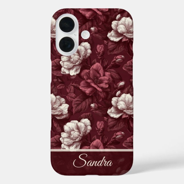 Classic Wedding Gift Gardenias Name Case-Mate iPhone Case (Back)