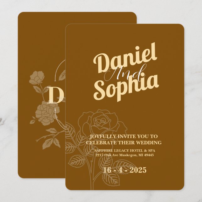Classic wedding invitation  (Front/Back)