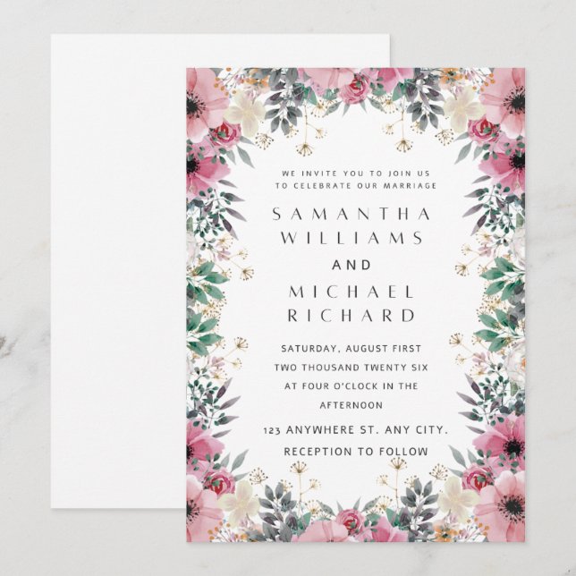 Classic Wedding Invitation – Timeless & Sophistica (Front/Back)
