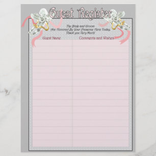Classic Wedding Memories Guest Register Pages