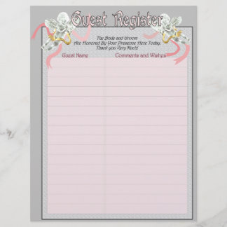 Classic Wedding Memories Guest Register Pages